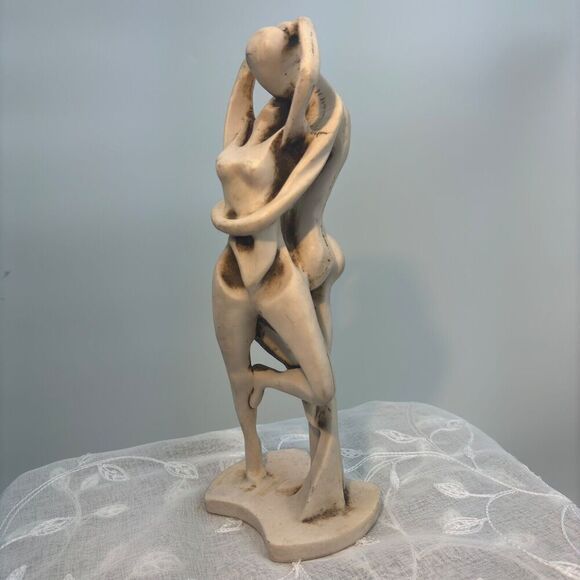 Solid Stone Abstract Couple Sculpture – 12” Tall - Picture 7 of 9